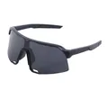 Waterproof sports sunglasses with large black frame and integrated polarized lenses - Ink Dot Black