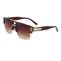 Lunettes de soleil luxe homme carrées avec verres dégradés marron et monture métal doré - Double Thé (C3 Double Thé)