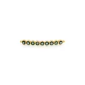 Macro detail of 18K gold-plated bar connector with ten green evil eye enamel charms - Gold Green