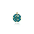 Detail of 18K gold-plated snake pendant with blue enamel and sparkling zircons - Pendant Only (Without Chain) / Green