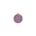 Round 18K gold plated snake pendant with purple enamel and small crystal accents - Pendant Only (Without Chain) / Purple