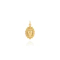 18K gold-plated heart cross anchor pendant featuring a sunburst religious design - Gold
