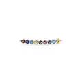 Connettori Evil Eye placcati oro 18K con 9 perline per la creazione di gioielli DIY - Platino Multicolore