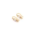 Elegant 18K gold plated earrings with rectangular sparkling cubic zirconia stones - White