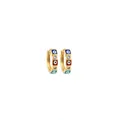 18K gold-plated evil eye hoop earrings with colorful enamel and cubic zirconia accents - Three Colors