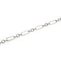 Polierte silberne Büroklammer-Kette mit ovalen Gliedern aus 18K vergoldetem Kupfer - Weißgold