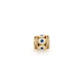 Makrofoto der 18K vergoldeten Evil Eye Perle mit Zirkonia-Steinen für DIY-Schmuck - Weiß
