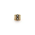18K vergoldete Evil Eye Charm-Perle mit Zirkonia-Mikropavé für DIY-Schmuckherstellung - Schwarz