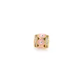 18K vergoldete Evil Eye Perle mit rosa Emaille und Zirkonia für DIY Armbänder - Rosa