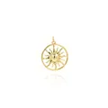 Exquisiter 18K vergoldeter Sonnenanhänger mit kreisförmigem Design und polierten Sonnenstrahlen - Gold