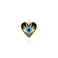 18K vergoldeter Herz-Anhänger Evil Eye mit schwarzer Emaille und Zirkon für Schmuck - Gold