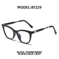 Cat eye blue light blocking glasses with black frames and clear lenses for eye protection - Black Transparent Blue Light Blocking
