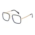 Fashionable square black and gold frame glasses with blue light blocking lenses - Black Anti-Blue (C1-1)