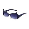 Y2K Fledermaus-Sonnenbrille mit schwarzem Rahmen und lila Verlaufsgläsern für Streetwear - Schwarz Zu Transparent Verlauf Grau