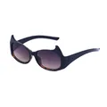 Y2K Fledermaus-Sonnenbrille mit schwarz-Schildpatt-Rahmen und grauem Farbverlauf - Schwarz Schildpatt Verlaufs-Grau