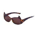 Lunettes de soleil Y2K style chauve-souris en écaille de tortue avec verres marrons - Écaille Thé