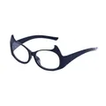 Lunettes de soleil Y2K tendance noir œil de chat avec monture pointue et verres clairs - Noir Brillant Anti-lumière Bleue