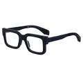 Gafas de montura cuadrada negro mate con patillas de textura geométrica para mujer y hombre - Negro Mate (C4-1)