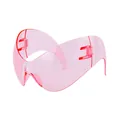 Y2K Wraparound-Sonnenbrille in transluzentem Rosa für Radsport und Outdoor-Aktivitäten - C9 Transparentes Rosa