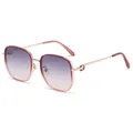 Oversized polarized sunglasses with rose gold frame and purple pink gradient lenses - Purple Gold Frame / Grey Pink Lenses (C4)