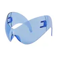 Futuristische Y2K-Radsport-Sonnenbrille mit leuchtend blauen transparenten Gläsern - C7 Transparentes Blau