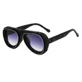 Classic tortoise shell aviator sunglasses with purple gradient lenses and silver trim - Camouflage Green Silver Gradient Gray (C5)