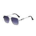 Lunettes de soleil aviateur argentées pour hommes avec verres carrés dégradés violets - Argent Double Gris