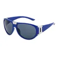 Men's sports sunglasses featuring glossy deep blue frames and grey polarized lenses - Royal Blue Grey Lens