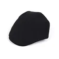 Klassische schwarze Baumwolle-Leinen Schiebermütze im britischen Stil für Damen und Herren - Erwachsene / Schwarz