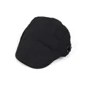 Gorra plana clásica negra para hombre y mujer con hebilla metálica ajustable - Negro