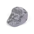 Elegante berretto grigio con motivi a scacchi bianchi e stampe graffiti antracite - Adulto / Grigio