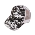 Cappellino trucker traspirante con stampa mimetica digitale nera, bianca e grigia - Mimetico Digitale Bianco e Nero
