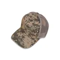 Bruine digitale camouflage trucker pet met grijs mesh materiaal en gebogen klep - Bruine Digitale Camo