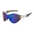 Outdoor-Sport-Sonnenbrille mit blau-rotem Verlaufsglas und grünem Gestell - C6 Transparent Grün Grün Film