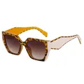 Cat eye oversized sunglasses with tortoiseshell frames and bold white temple detail - C3 Tortoise