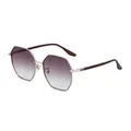 Lunettes de soleil polarisées octogonales pour femmes avec verres dégradés violets - Monture Or Gris Thé Verres Thé (C2)