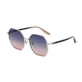 Lunettes de soleil polarisées pour femme avec monture octogonale et verres dégradés bleus - Monture Or Verres Gris Thé (C9)