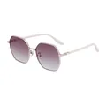Lunettes de soleil octogonales de mode avec verres violets dégradés et branches crème - Monture Or Crème Verres Thé Rose (C3)