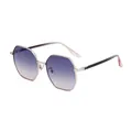 Lunettes de soleil polarisées octogonales pour femmes avec monture dorée et dégradé - Monture Dorée Lentille Bleu Rose (C8)