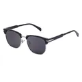 Lunettes de soleil polarisantes carrées avec monture noire et détails en métal argenté - Monture Noir Argent Verres Gris Complet(C1)