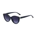 Schicke Cat-Eye Polarisierte Sonnenbrille mit schwarzem Rahmen und lila Verlauf - Schwarzer Rahmen Doppelt Graue Linse