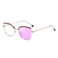 Occhiali da sole cat-eye in metallo dorato con lenti sfumate viola e montura quadrata - C5 Rosa Trasparente A Viola