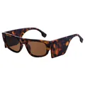 Cat-Eye-Sonnenbrille mit Schildpatt-Muster, breiten Bügeln und braunen Gläsern - Schildpatt