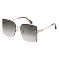 Chic rimless oversized square sunglasses with grey gradient lenses and gold temples - Gold Frame Green-Grey Gradient Lenses (C7)
