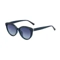 Modische Cat-Eye-Sonnenbrille mit dunkelgrünem Rahmen und lila Verlaufsgläsern - C10