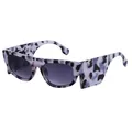 Cat-Eye-Sonnenbrille mit Kuhmuster-Rahmen und dunkelgrauen Gläsern für Streetstyle - Blauer Tofu