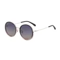 Fashionable round polarized sunglasses with rose gold frame and gradient grey lenses - Grey Tea Gold Frame Grey Tea Lenses (C8)