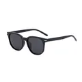Classic TR90 polarized sunglasses with black rectangle frames and gold arrow accents - Black Frame Grey Lens (C1)