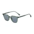 Square fashion sunglasses with translucent grey-green frames and dark grey lenses - Translucent Grey Green / Light Grey