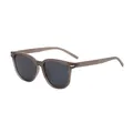 Polarized TR90 oversized sunglasses in transparent grey with gold accents for men - Translucent Tea Frame Gray Lens (C2)